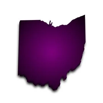 3d Map of Ohio state with color.  United State of America, US, United State. Stock Illustration