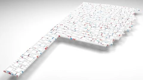 3D Map of Oklahoma - USA Stock Illustration