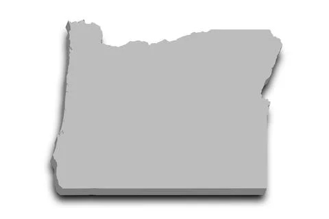 3d Map of Oregon state with color. United State of America, US, United State Stock Illustration