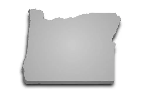 3d Map of Oregon state with color. United State of America, US, United State Stock Illustration