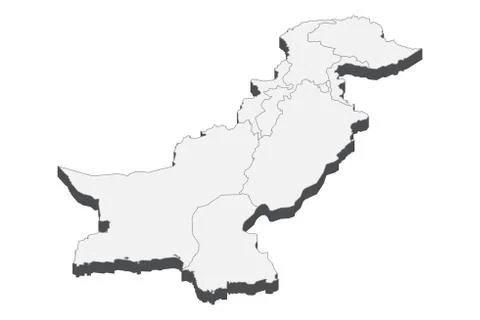 3D Map Of Pakistan Illustrazione stock