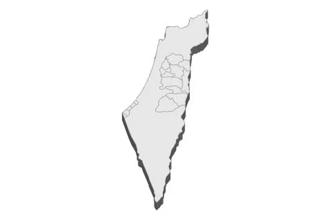 3D Map Of Palestine Illustrazione stock