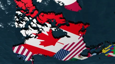 3D Map Pan through the Americas 스톡 동영상 6576034