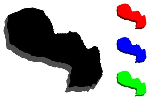 3D map of Paraguay Stock-Illustration