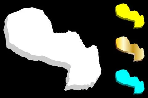 3D map of Paraguay イラスト素材