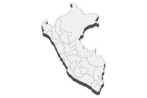 3D Map Of Peru Stock Illustration