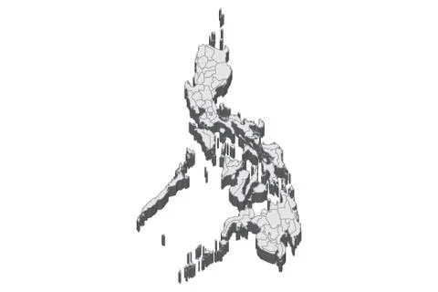 3D Map Of Philippines Illustrazione stock