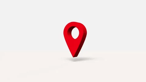 3D map pin icon symbol animation loop white background Stock Footage 299814926