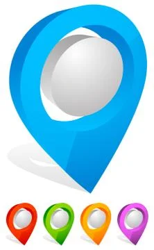 3d map pin, map marker. (Address, location icon) Stock Illustration