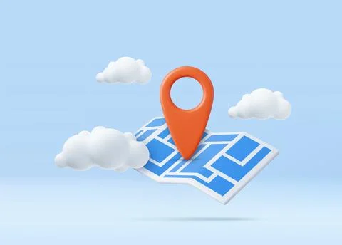 3D Map pins Stock-Illustration