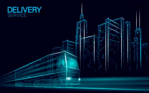 3D map point location business symbol. Realistic icon polygonal delivery Stock Illustration