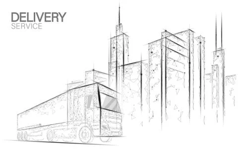 3D map point location business symbol. Realistic icon polygonal delivery Stock-Illustration