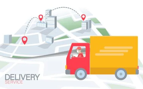 3D map point location business symbol. Realistic icon polygonal delivery Stock-Illustration
