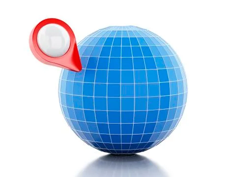 3D map pointer and globe 스톡 일러스트