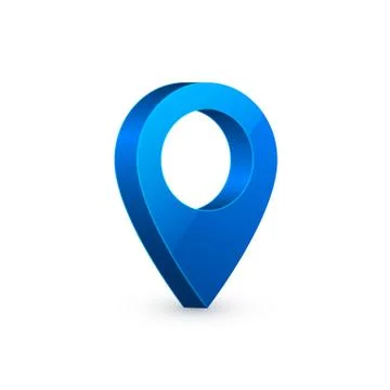 3d map pointer. Blue navigator symbol isolated on white background. Vector il Stock Illustration