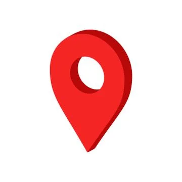 3D map pointer in flat style. Gps navigation mark illustration on white isola 스톡 일러스트