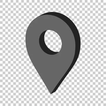 3D map pointer in flat style. Gps navigation mark illustration on isolated tr 스톡 일러스트