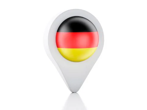 3d map pointer germany flag icon on white background Illustrazione stock