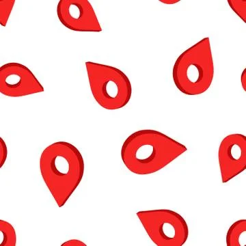 3D map pointer icon seamless pattern background. Business concept vector illu Illustrazione stock