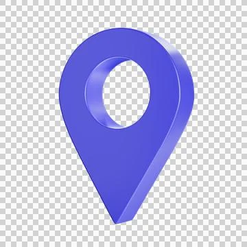 3d map pointer. Map pin inverted drop shaped blue icon to mark location. Is.. Stock Illustration