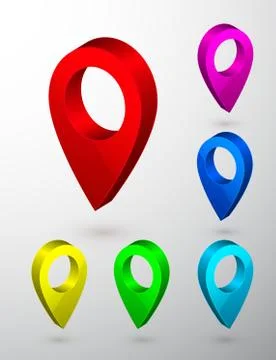 3d map pointer. Navigator symbol isolated on gray background. Vector illustra Stock Illustration