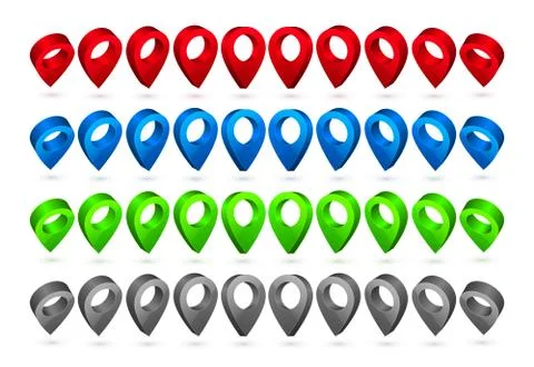 3d map pointer. Navigator symbol isolated on white background. Vector illustr Stock Illustration