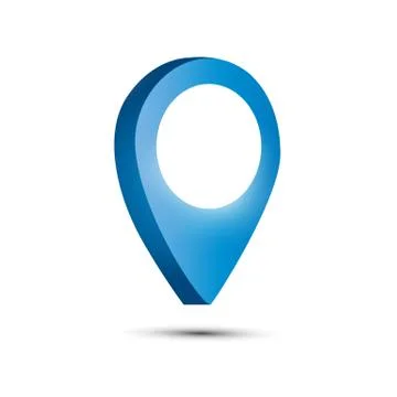 3d map pointer pin isolated on white background Stock Illustration