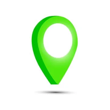 3d map pointer pin isolated on white background Stock Illustration