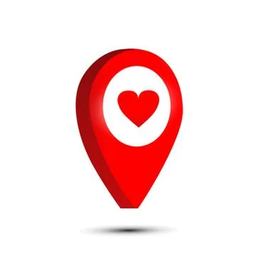 3d map pointer pin isolated on white background Stock Illustration