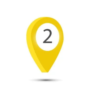 3d map pointer pin isolated on white background Stock Illustration