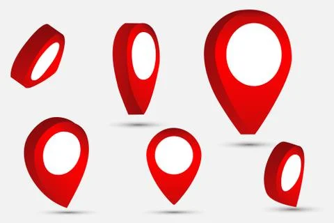 3d map pointer pin isolated on white background Stock Illustration