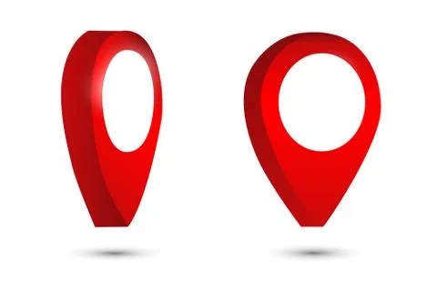 3d map pointer pin isolated on white background Stock Illustration