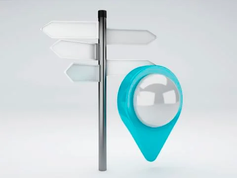 3d map pointer. travel and navigation concept Illustrazione stock