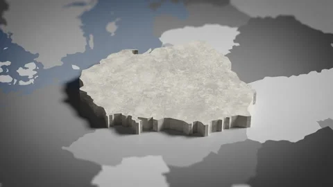 3D Map Poland, Pole, Warsaw, Europe, 4K Stock Footage 336116764