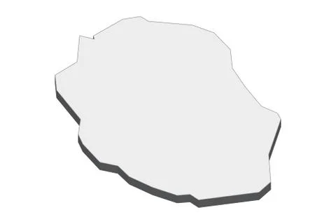 3D Map Of Reunion Stock Illustration