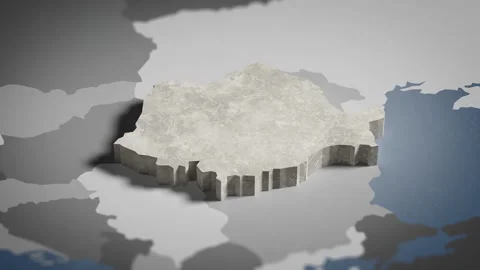 3D Map Romania, Romanian, Bucharest, Europe, 4K Stock Footage 336116901