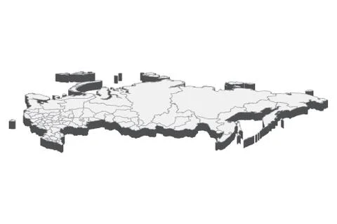 3D Map Of Russia Stock Illustration