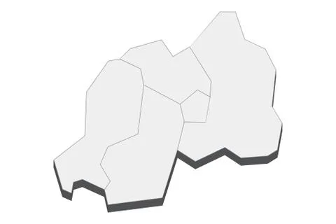 3D Map Of Rwanda Stock Illustration
