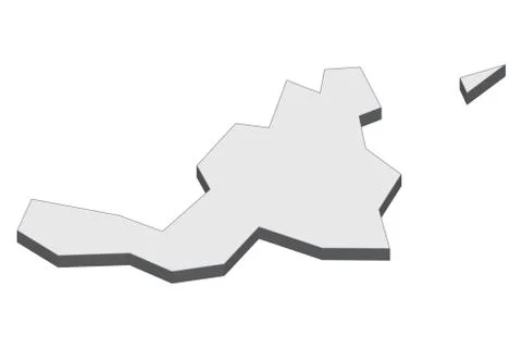 3D Map Of Saint Martin Stock Illustration
