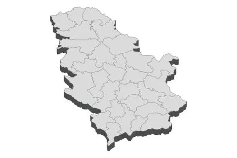 3D Map Of Serbia Stock Illustration