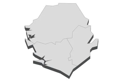 3D Map Of Sierra Leone Stock Illustration