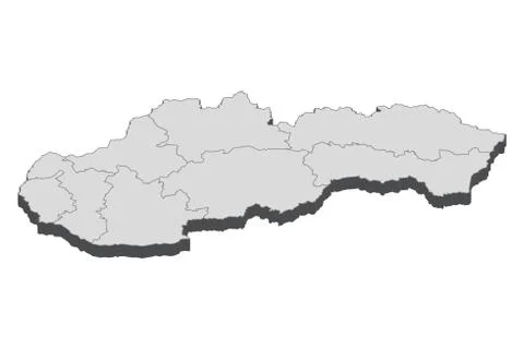 3D Map Of Slovakia Stock Illustration