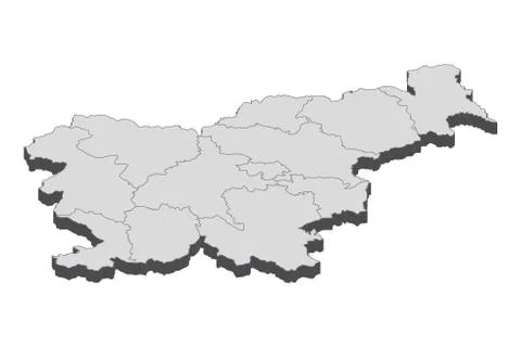 3D Map Of Slovenia Stock Illustration