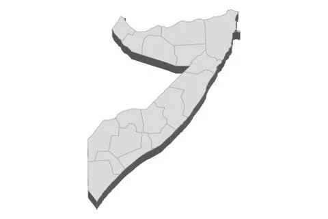 3D Map Of Somalia Stock Illustration
