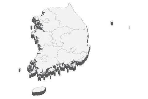 3D Map Of South Korea Stock Illustration