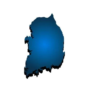 3D Map South Korea. Vector Illustration Stock Illustration