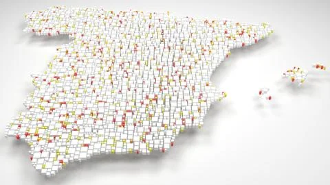 3d Map of Spain - Europe Stock Illustration