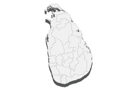 3D Map Of Sri Lanka Illustrazione stock