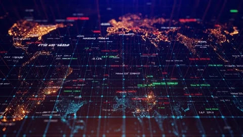 3D map with the stock market. Digital animation of stock market price changes. Stock Footage 138035971