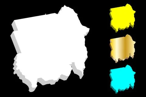 3D map of Sudan Stock Illustration